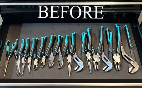 Plier Organizer Rack for Tool Box Storage, Holds Regular and Wide Handle Plie... - Picture 2 of 8