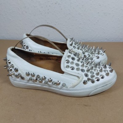 Jeffrey Campbell Spiked Sneaker Schuh Freizeit klassisch weiß Slipper Gr. UK 3 gebraucht