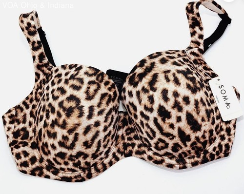NWT Soma Perfect Coverage Divine Leopard Mini Nude Bra - Size 40 B
