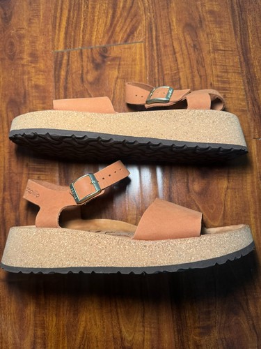 Birkenstock Papillio Pecan Nubuck Suede Ankle Strap Sandal Size 41 W10-10.5 - Picture 3 of 6