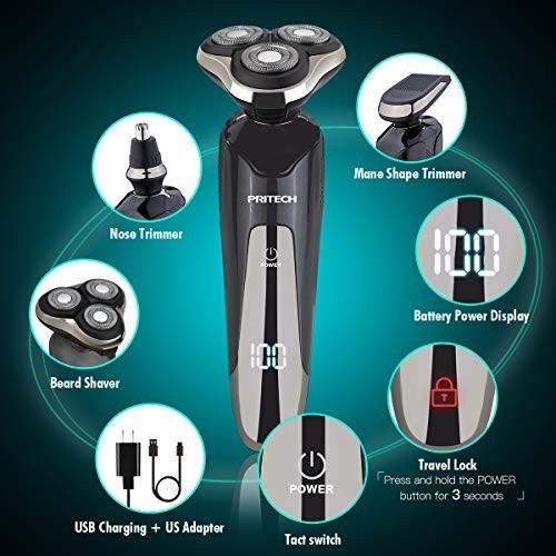 3-in-1 Rotationsrasierer | Nass/Trocken | USB-Ladung - Bild 3 von 7