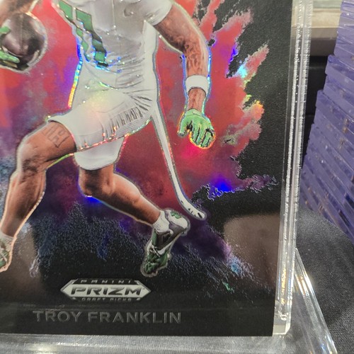 2024 Panini Prizm Draft Picks: Black Color Blast Troy Franklin #CB-18 (RC) - Picture 4 of 7