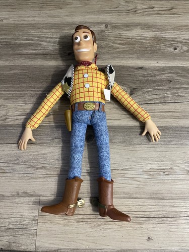 Disney Toy Story Woody Zugschnur Puppe Figur Thinkway Toys 15" Vintage 90er funktioniert