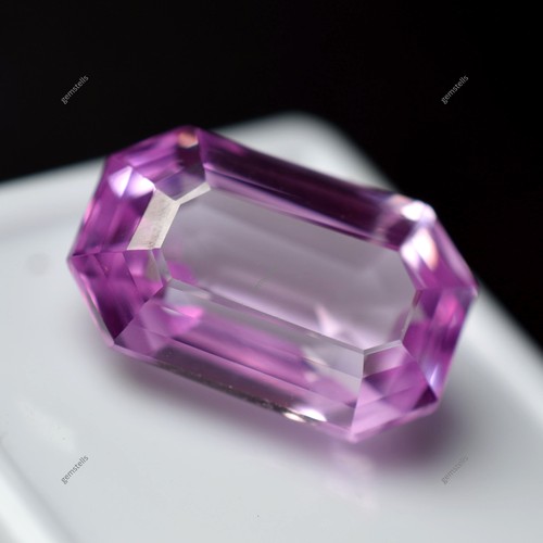 Anillo Piedra Preciosa Suelta Zafiro Corte Esmeralda Rosa Claro Natural 14.05 Ct CERTIFICADO - Imagen 2 de 8