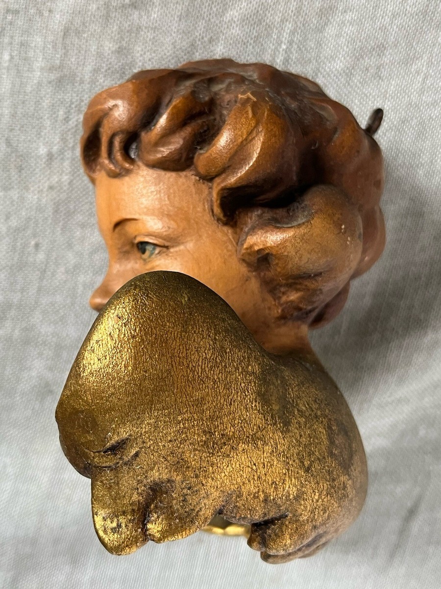 Statuette Ange Assis Angelot – Déco Vintage – Pour Crèche De Noël