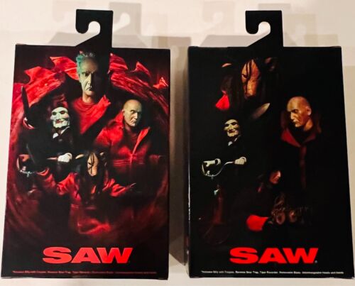 SET OF 2 SAW ULTIMATE JIGSAW KILLER 7" BLACK & RED ROBE VERSIONS NECA 2024-2025 - Picture 2 of 9