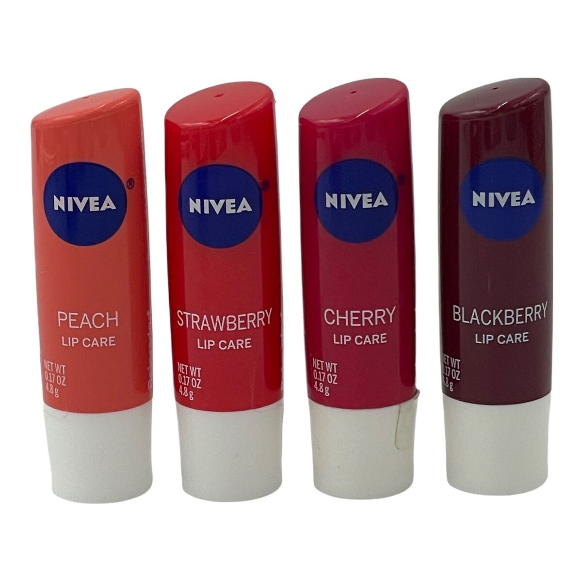4 Piece Nivea Lip Care Set Peach Strawberry Cherry 4 Piece Nivea Lip Care Set Peach Strawberry Cherry
