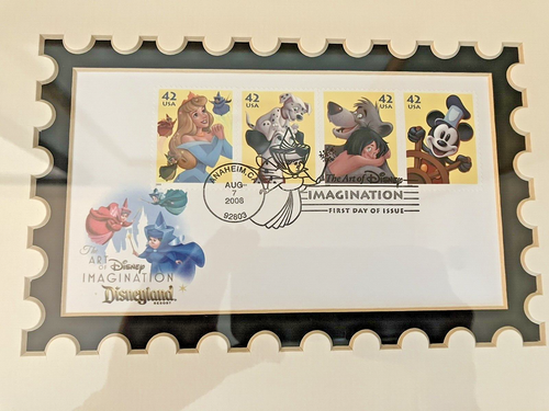 The Art of Disney Imagination Framed Postal Cachet 2008-4 Stamps-Anaheim, CA - Picture 3 of 5
