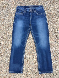 SILVER-Jeans-Women-039-s-Size-W30-NATSUKI-CAPRI-Cropped-Mid-Rise-Thick-Stitch