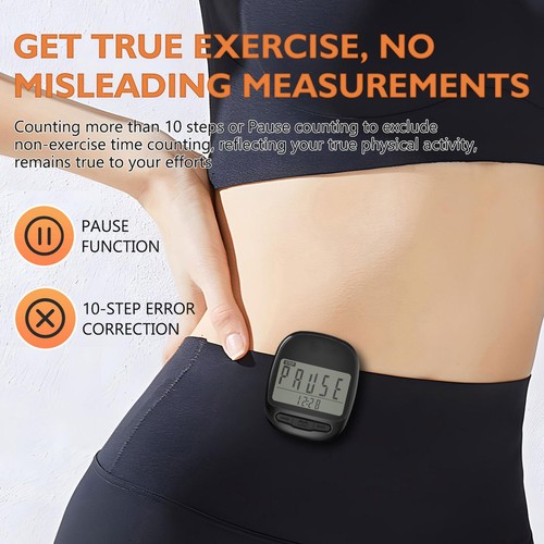 Clip On Pedometer Digital LCD Display Walking Pedometer Step Counter with Clock - Picture 11 of 12