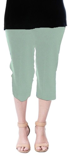 Ladies Pull On Crop Stretch Trouser Peddle Pusher Straight Leg Capris 20" Leg - Picture 7 of 16