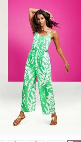 LILLY PULITZER for Target Green White Boom Boom Jumpsuit Romper -Sz Med & XL NEW - Picture 2 of 3