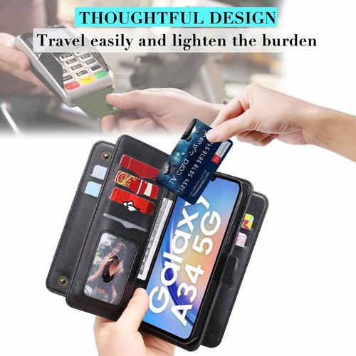 10 Card Holder Wallet Leather Case Cover for Samsung A13 A23 A33 A53 A14 A34 A54 - Picture 4 of 57