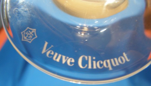 Veuve Cliquot Cristal Tulipán Champán Flauta Vaso 8" Alto Logo en Cuenco y Pie - Imagen 4 de 4