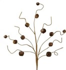 Rustic Bronze Christmas Tree Picks Stem Set of 6 Metal Jingle Bell Ornaments