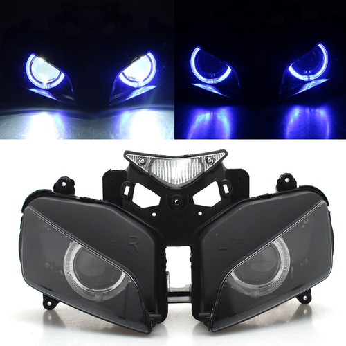 Projector HID Headlight Blue Angel Eyes Kit For Honda CBR1000RR 2004-07 Assembly - Picture 2 of 19