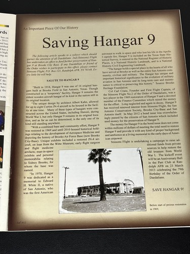 Daedalus Flyer Saving Hanger 9 At Brooks Field Fall 2012 Magazine Airplanes VGT - Picture 6 of 9