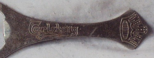 VINTAGE ENGLISH IRON SILVER PLATE WINE SODA COLA BOTTLE OPENER CARLSBERG DENMARK - Picture 4 of 5