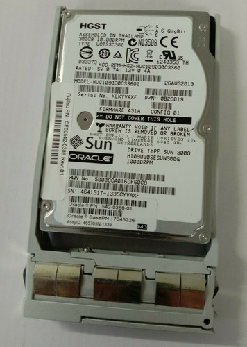 2 x SUN 300GB 10K 6Gbps SAS 2.5” HDD  542-0388-01  0B26019 HUC109030CSS600 + Cad - Picture 1 of 4