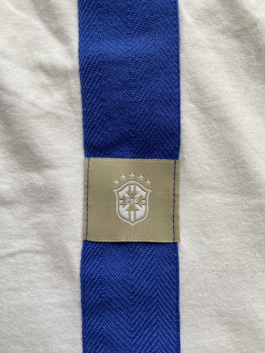 BRASIL FOOTBAL SOCCER FAN SHIRT JERSEY NIKE 119598 sz M MEN WHITE COTTON - Picture 11 of 14