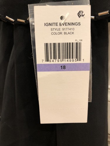 Women's Ignite Evenings Black Dress Size 18 NWT - Picture 5 of 6