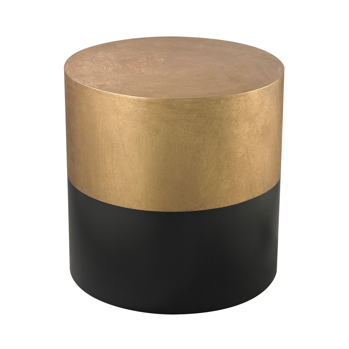 Fluted Black Wood Drum Accent Table Side Round Column Mirrored - Fluted Black Wood Drum Accent Table Side Round Column Mirrored