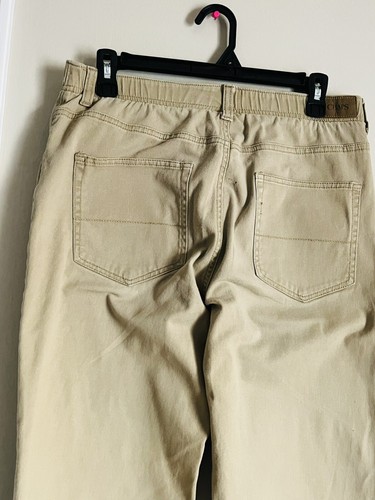 Chaps Pants Boys Khaki Beige Elastic Waist Youth Size 20 - Picture 7 of 12