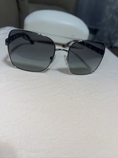 NWT Michael Kors MK 6046 HANALEI Silver/ Leopard Mirrored Smoke Sunglasses