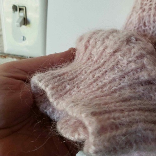 Cárdigan de Colección Años 80 Rosa Ninon Fuzzy Tejido Cottagcore Abuela Suéter Talla L - Imagen 4 de 5