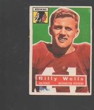 1956 Topps Football Card #97 Billy Wells-Washington Redskins Poor Card