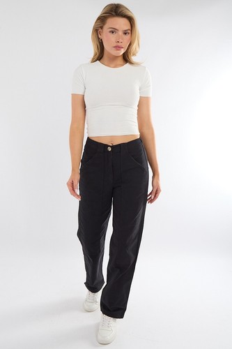 Womens M&S Straight Trousers Stretch Cotton Rich Relaxed Utility Marks Colour - Picture 41 of 49