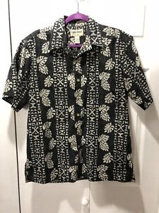 Cooke-Street-Honolulu-SZ-M-Hawaiian-SS-Shirt-Cotton-reverse-print-black-46x29-034