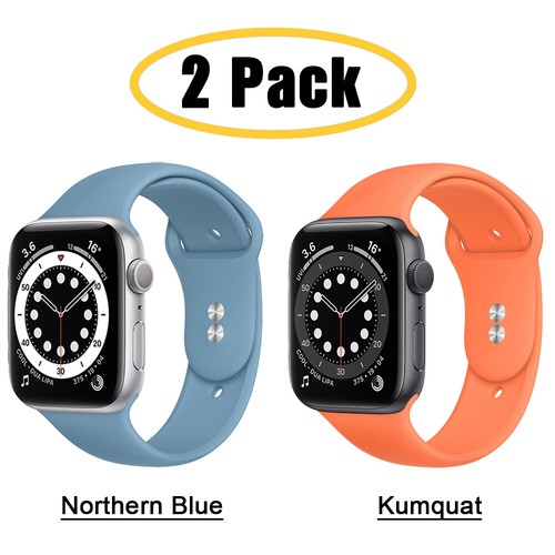 2 PACK Silicone Sport Band Strap for Apple Watch 10 9 8 7 6 5 4 SE 40/44/41/45mm - Picture 40 of 41
