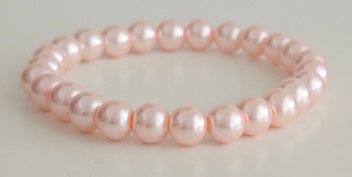 Elastic Glass Pearl Bead Stacker Bracelet - 30 Colours - 8mm Beads - NEW - Picture 71 of 94