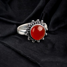 Carnelian Gemstone 925 Sterling Silver Ring Handmade Jewelry Ring For Gift