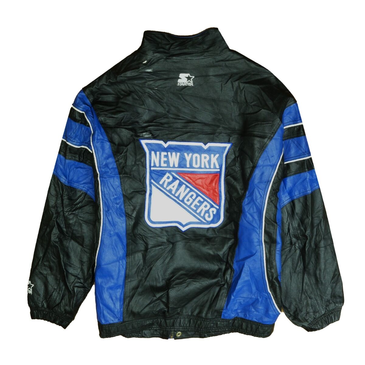 Vintage New York Rangers Starter Leather Bomber Jacket Size Vintage New York Rangers Starter Leather Bomber Jacket Size