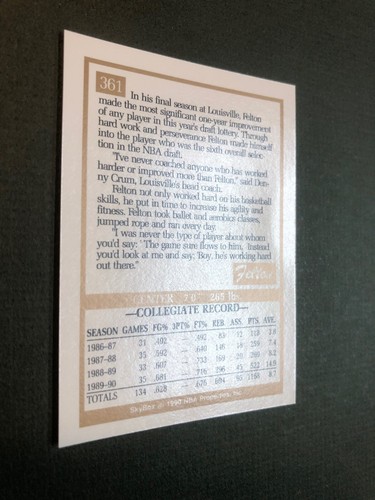 1990-91 SkyBox #361 FELTON SPENCER RC Minnesota Timberwolves Rookie Pack Fresh! - Picture 3 of 4