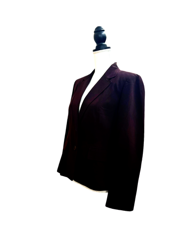 Kasper Petite Womens Burgandy Lined Blazer 8P - Picture 2 of 4