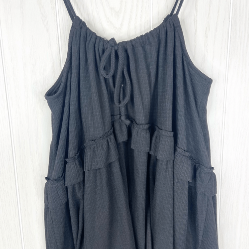 Tanque para mujer Fab'rik negro sin mangas Baya con volantes delanteros talla S nuevo con etiquetas - Imagen 3 de 7