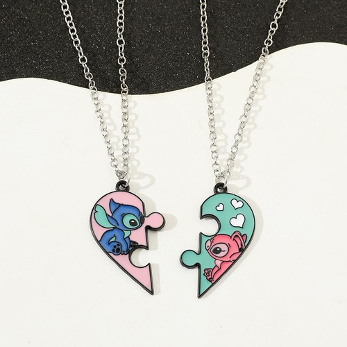 Women Jewelry Necklaces Couple Heart Metal Multicolor Valentine Pendant Romantic - Picture 10 of 38