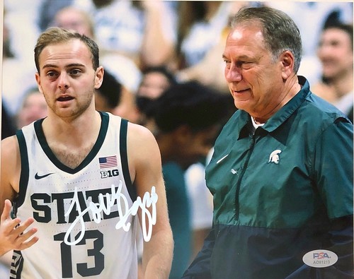 TOM IZZO SIGNED AUTOGRAMM MICHIGAN STATE SPARTANS MSU 8X10 FOTO PSA/DNA COA