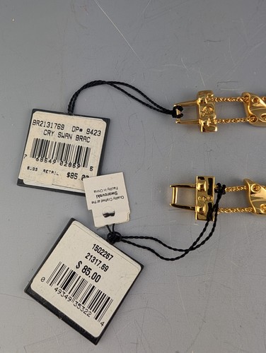 PAR DE PULSERAS DE ESLABONES DE CISNE DE CRISTAL DE SWAROVSKI 7 1/2" NUEVAS CON ETIQUETAS - Imagen 5 de 8