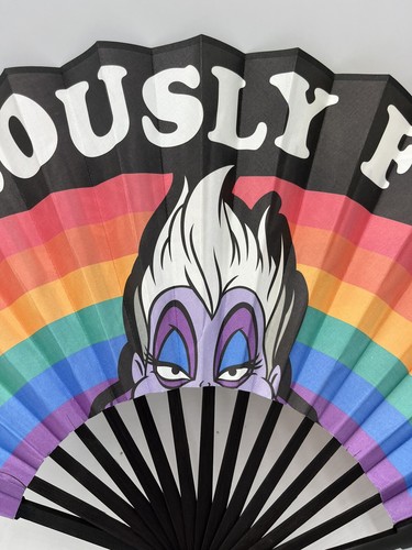 🌈Disney Pride Fabulously Fierce Úrsula Study Fan Rainbow 22” Mickey - Picture 3 of 8
