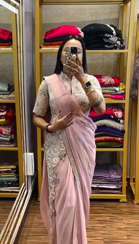 Blusa Sari Preparada Diseñador Sari Choli Indio Fiesta Vestido Bollywood - Imagen 4 de 7