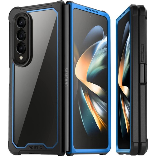 For Samsung Galaxy Z Fold 4 Case Shockproof Protective Rugged Clear Cover Blue - Picture 1 of 6