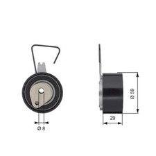 GATES T43141 Spannrolle, Zahnriemen für LAND ROVER LOTUS MG ROVER