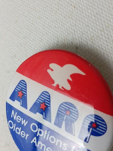 Vtg Pinback AARP Association Retired Persons New Options Older Americans Button - Picture 4 of 6