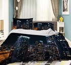 3D City Architecture Light Quilt Cover Set Duvet Cover Bedding Pillowcases 749
