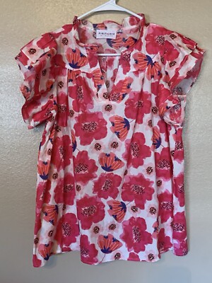 n【新品未開封】Alison frill tops pink Hot Pink Ruffle Top | Blue Chic Boutique