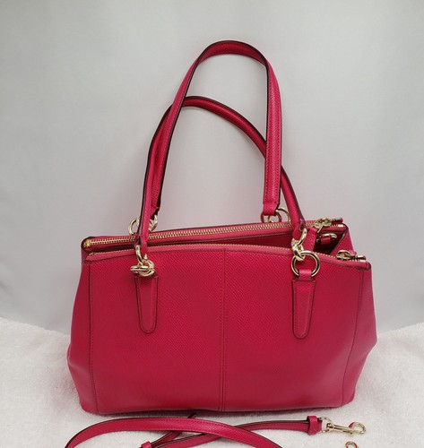 Coach 57265M Crossgrain Christie Satchel Shoulder Bag Amaranth Pink - Picture 3 of 10